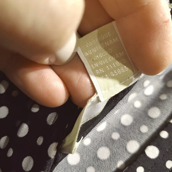 Michael Kors Stretch No Wrinkle Black White Polka Dot Cold Shoulder Zipper Small - Picture 6 of 11